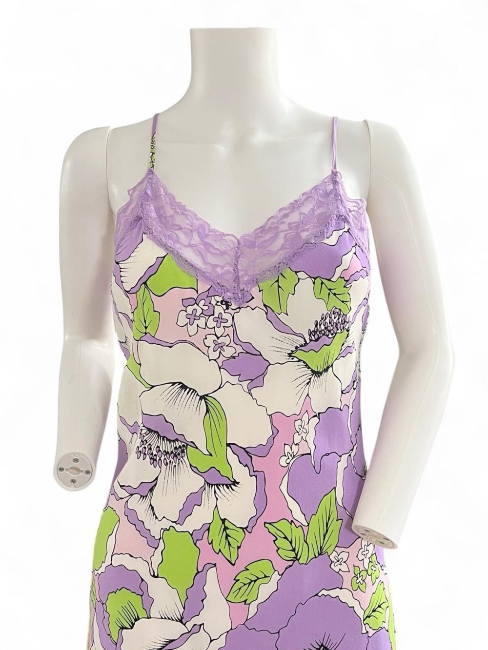 Willi Smith Lavender and Lime Floral Slip Dress - Picture 2 of 8